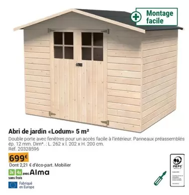 Facile - Abri De Jardin Lodum offre à 699€ sur Gamm vert