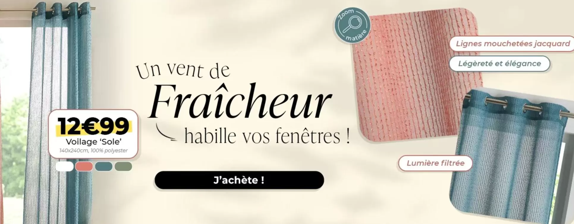  Voilage 'Sole'  offre à 12,99€ sur L'incroyable
