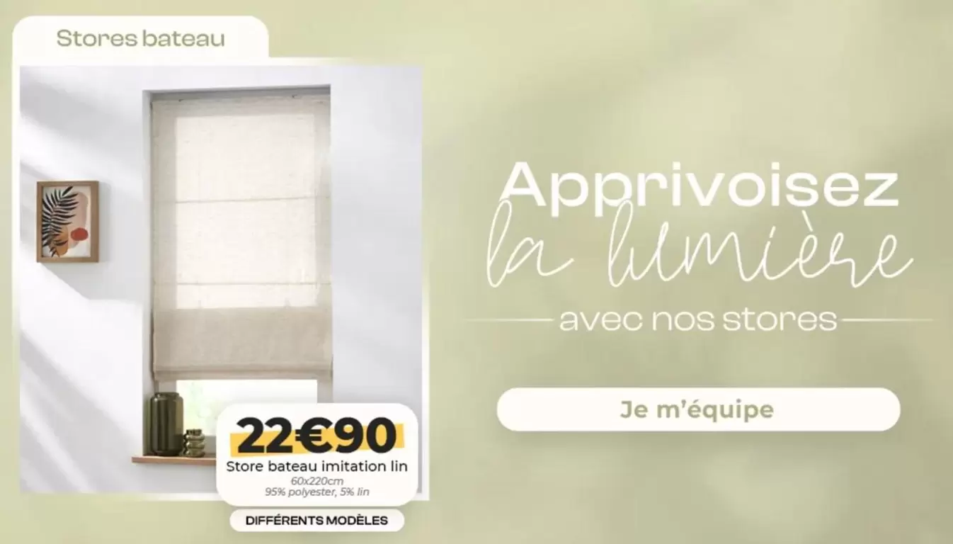 Store Bateau Imitation Lin  offre à 22,9€ sur L'incroyable