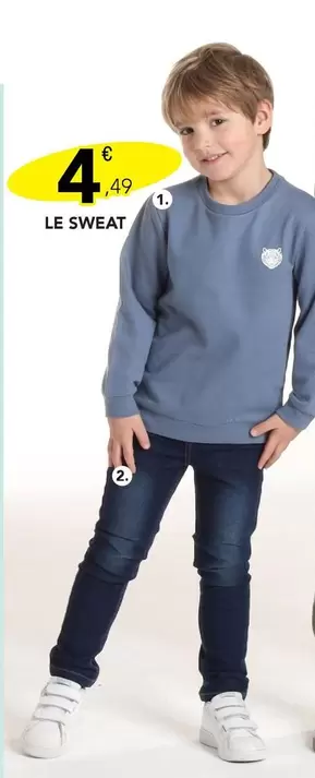 Sweat Garçon offre à 4,49€ sur Stokomani