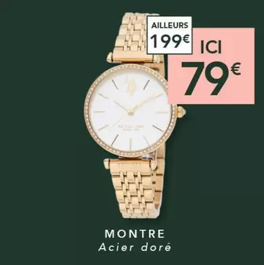U.s Polo Assn - Montre Acier Doré offre à 79€ sur Trésor Bijoux
