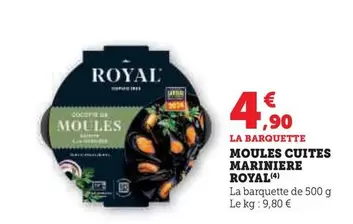 Royal - Moules Cuites Mariniere offre à 4,9€ sur U Express
