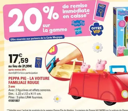 Hasbro - Peppa Pig-La Voiture Familiale Rouge  offre à 17,59€ sur JouéClub