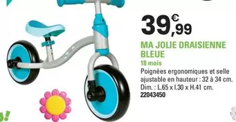 Cap Loisirs - Ma Jolie Draisienne Bleue offre à 39,99€ sur JouéClub