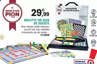 Nom D'un Pion - Mallette 100 Jeux De Société offre à 29,99€ sur JouéClub