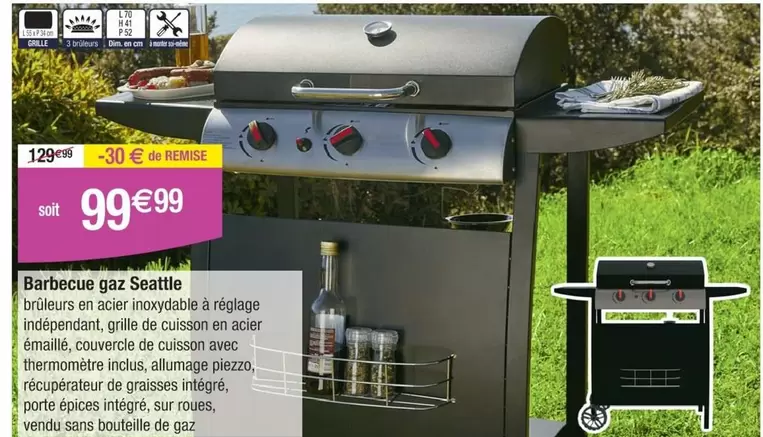 Dim - Barbecue Gaz Seattle offre à 99,99€ sur Cora