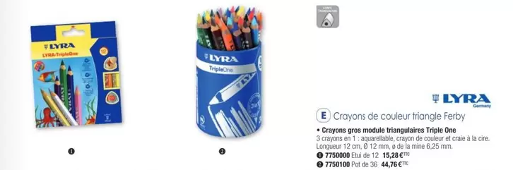Lyra - Crayons De Couleur Triangle Ferby offre sur Plein ciel