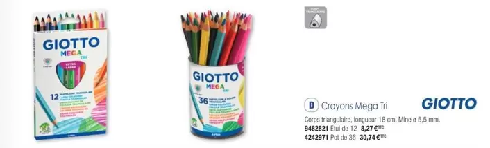 Giotto - Crayons Mega Tri  offre sur Plein ciel