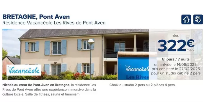 Bretagne, Pont Aven offre à 322€ sur Carrefour