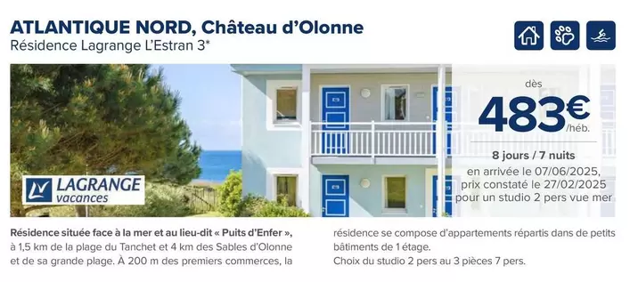 Atlantique Nord, Château D'Olonne offre à 483€ sur Carrefour