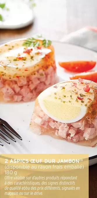 2 Aspics Œuf Dur Jambon offre sur Intermarché Express