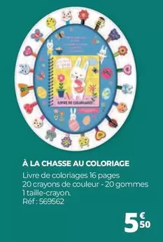 À La Chasse Au Coloriage offre à 5,5€ sur Auchan Hypermarché