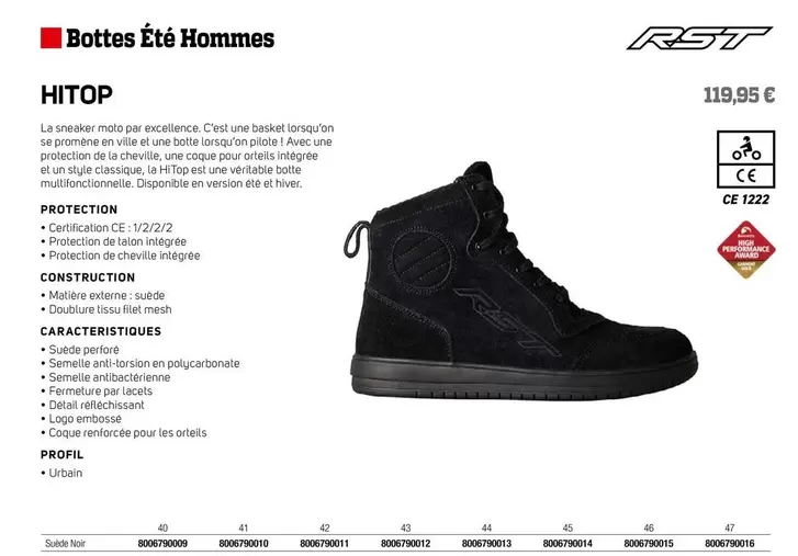 Bottes Été Hommes offre à 119,95€ sur Bihr