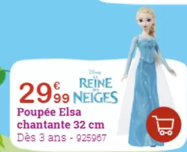 Poupée Elsa Chantante offre à 29,99€ sur King Jouet