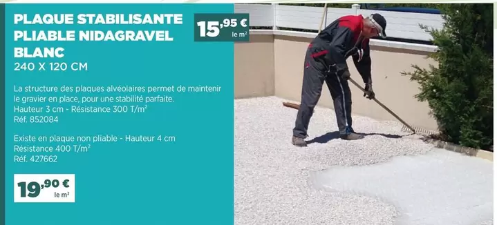 Plaque Stabilisante Pliable Nidagravel Blanc offre à 15,95€ sur Doras