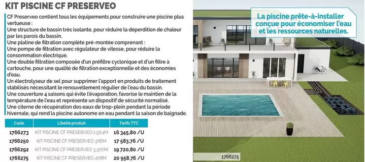 Kit Piscine Cf Preserveo  offre sur Doras