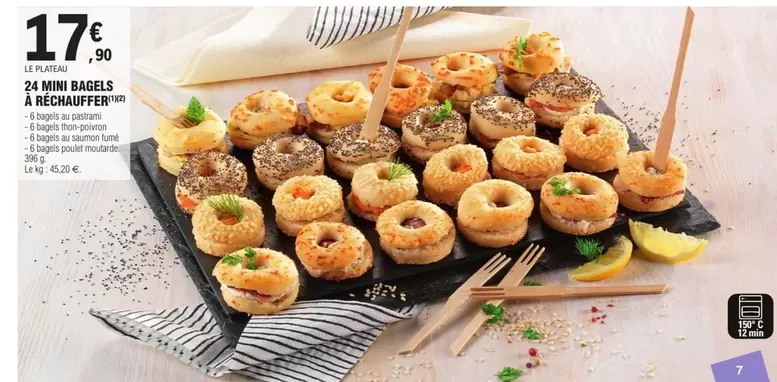 24 Mini Bagels À Rechaufère offre à 17,9€ sur E.Leclerc