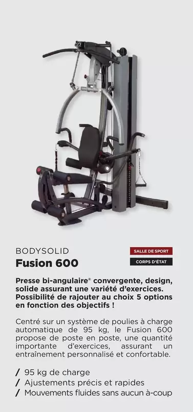 Fusion 600 offre sur Fitness Boutique