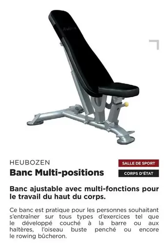 Heubozen - Banco Multi-Positions offre sur Fitness Boutique