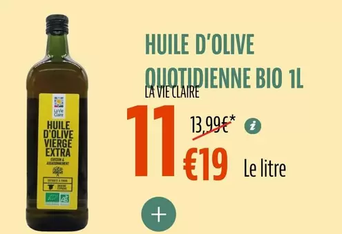 La vie claire - Huile D'olive offre à 11,19€ sur La Vie Claire
