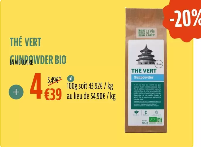 La vie claire - The Vert offre à 4,39€ sur La Vie Claire