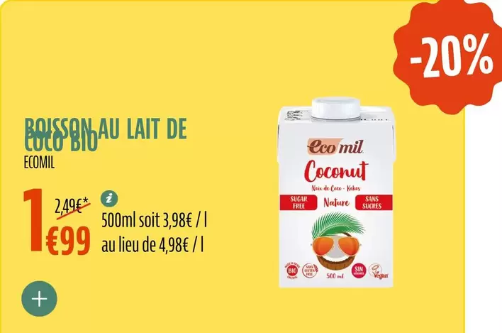 Ecomil - Lait De offre à 1,99€ sur La Vie Claire
