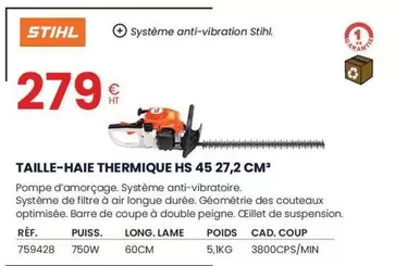 Stihl - Taille-Haie Thermique Hs 45 27.2 Cm offre à 279€ sur Au Forum du Bâtiment