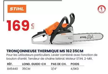 Stihl - Tronçonneuse Thermique Ms 162 35cm offre à 169€ sur Au Forum du Bâtiment
