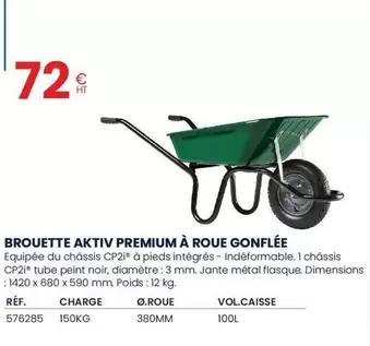 Brouette A Activ Premium À Roue Gonflée offre à 72€ sur Au Forum du Bâtiment