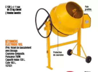Bétonnière  offre sur Bricoman