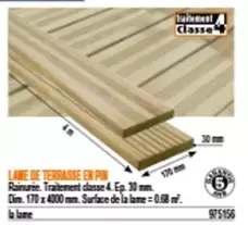 Lame De Terrasse En Pin  offre sur Bricoman