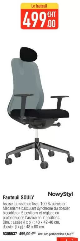 Nowy Styl - Fauteuil Souly offre à 499€ sur Plein ciel