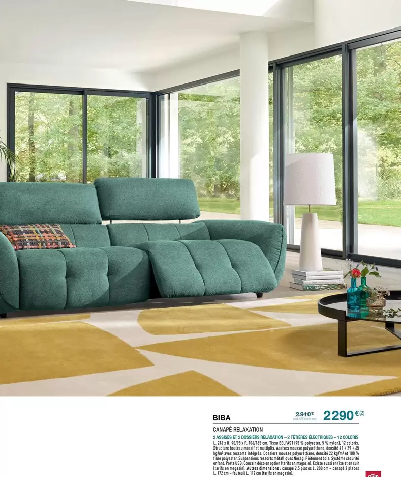 Canapé Relaxation  offre à 2290€ sur Cuir Center