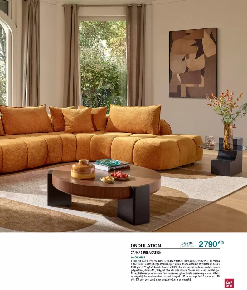 Canapé Relaxation  offre à 2790€ sur Cuir Center
