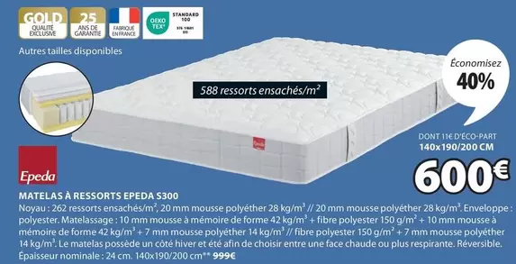 Epéda - Matelas A Ressonts offre à 600€ sur JYSK