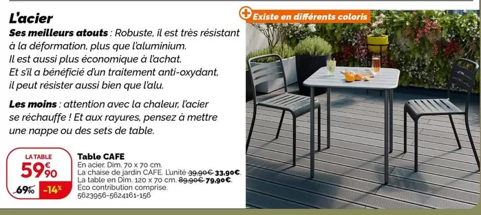 Table Cafe  offre à 59,9€ sur Weldom
