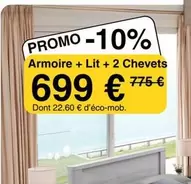 Armoire + Lit + 2 Chevets offre à 699€ sur KREABEL