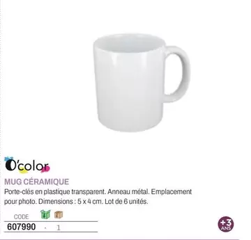Mug Céramique offre à 607990€ sur Hyperburo