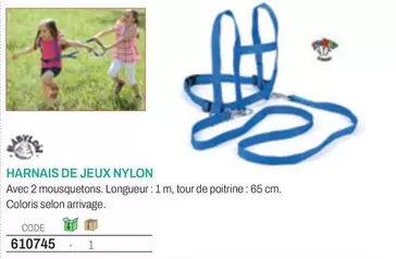 Harnais De Jeux Nylon offre sur Hyperburo
