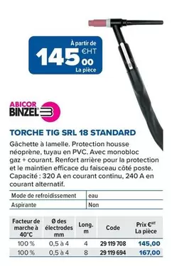 Torche Tig Srl 18 Standard offre à 145€ sur Prolians