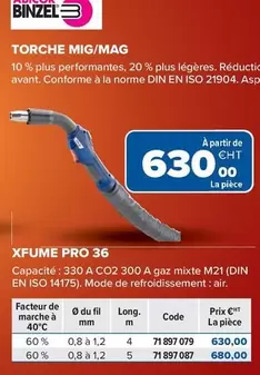Torche Mig Mag offre à 630€ sur Prolians