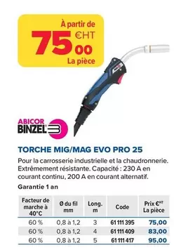 Torche Mig/Mag Evo Pro 25 offre à 75€ sur Prolians
