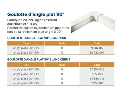 Goulotte D'angle Plat 90° offre sur Prolians