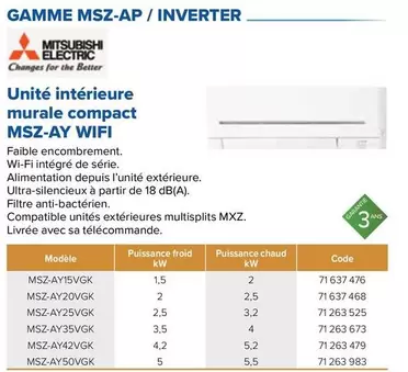 Gamme Msz-ap / Inverter  offre sur Prolians