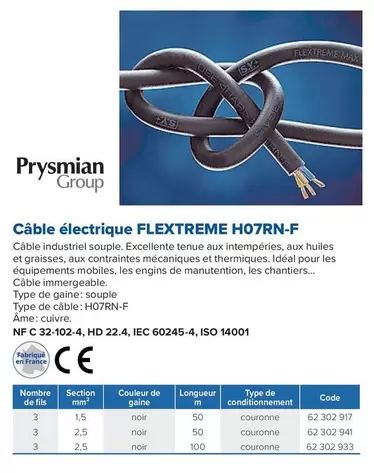 Câble Électrique  offre sur Prolians