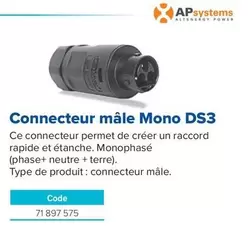 Connecteur Mâle Mono DS3 offre sur Prolians
