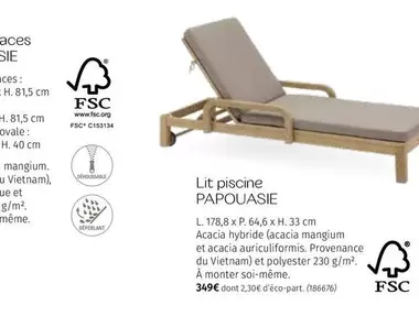 Lit Piscine Papouasie  offre à 345€ sur Maxi Bazar