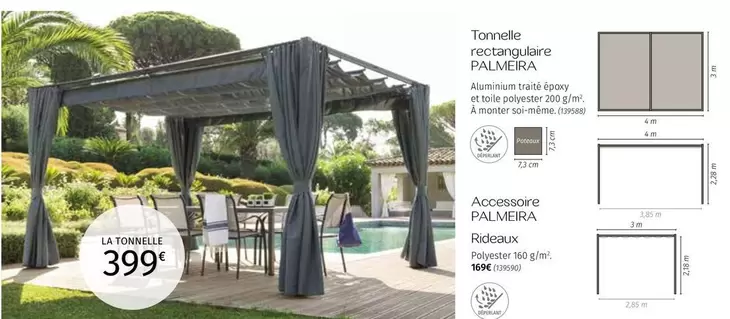 Tonnelle Rectangulaire Palmiera offre à 399€ sur Maxi Bazar