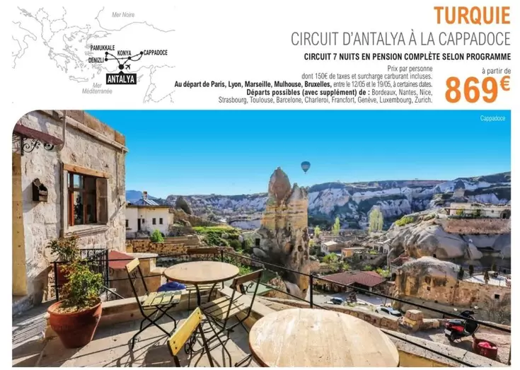 Turquie , Circuit D'antalya À La Cappadoce offre à 869€ sur E.Leclerc Voyages