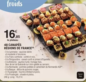 48 Canapés Regions De France offre à 16,85€ sur E.Leclerc